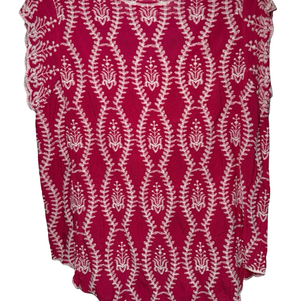 Solitaire Red And White Patterned Blouse - image 5